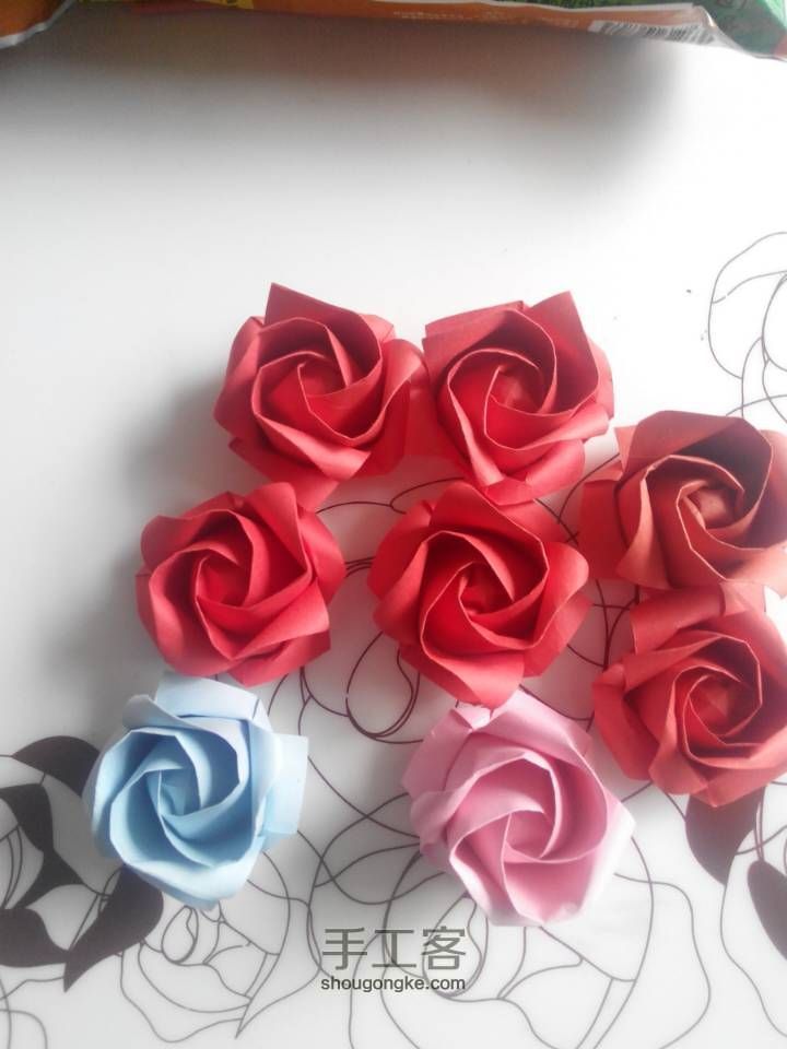 漂亮的玫瑰哦 折纸教程 第22步