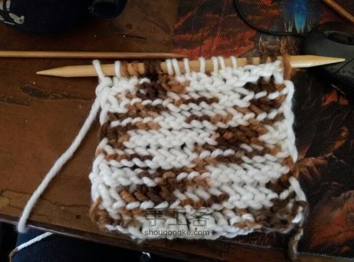 小渔网围巾制作教程。 第8步