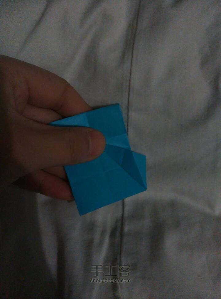 六角星纸盒折法，这样就简单多了，看了就会 第13步