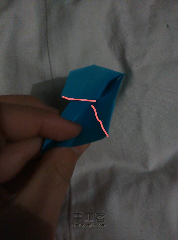 六角星纸盒折法，这样就简单多了，看了就会 第15步