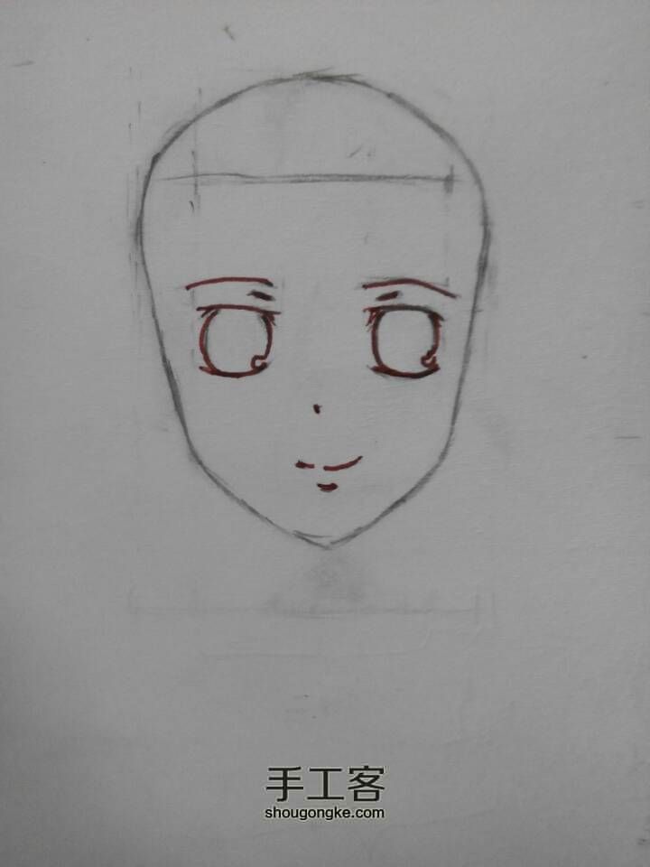 动漫课程之脸的绘画2 第2步