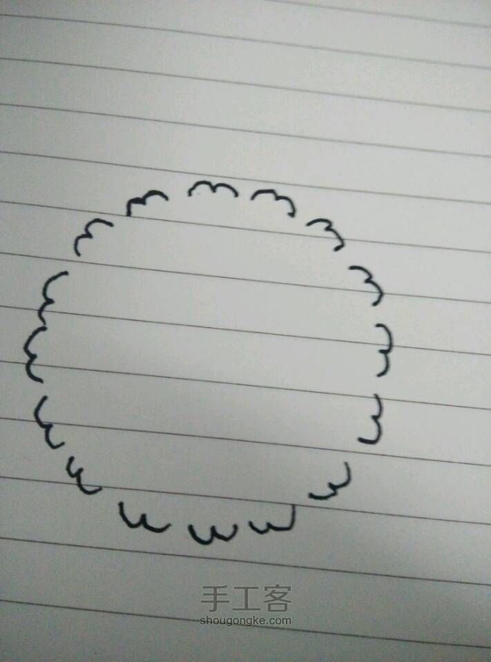 简单小羊画法😘 第2步