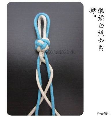 绳结手链（转） 第4步