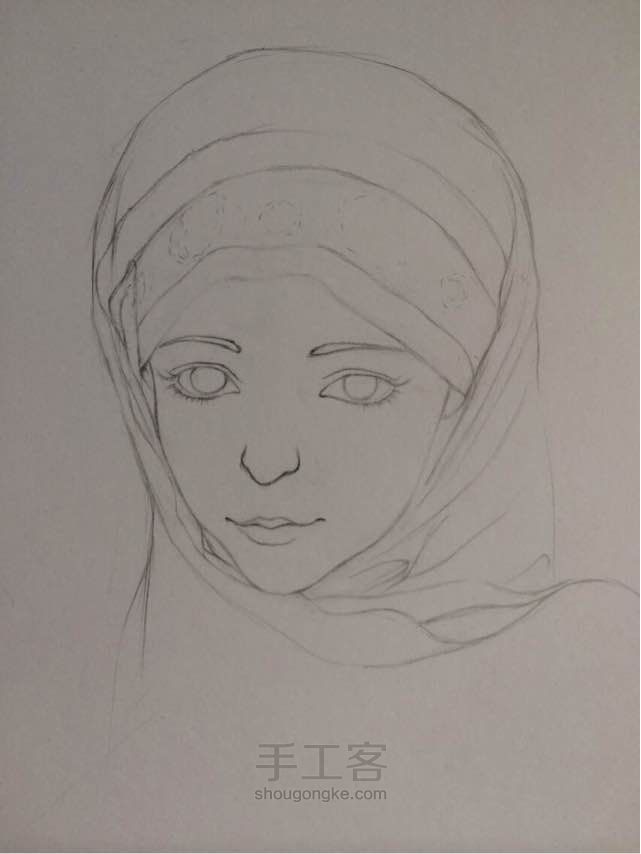 治愈系阿拉伯女孩儿手绘教程 第1步