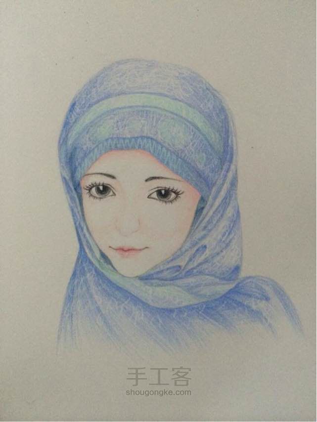 治愈系阿拉伯女孩儿手绘教程 第6步