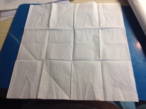 纸巾折花教程 第1步