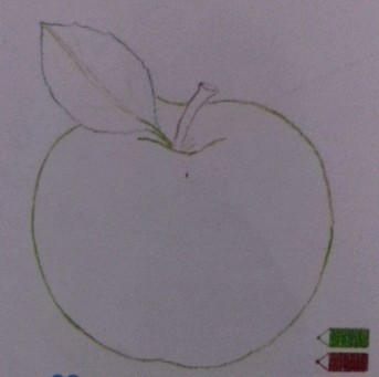 萌之物语.水果系列.教你画可爱绿苹果 第4步