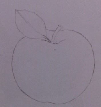 萌之物语.水果系列.教你画可爱绿苹果 第3步
