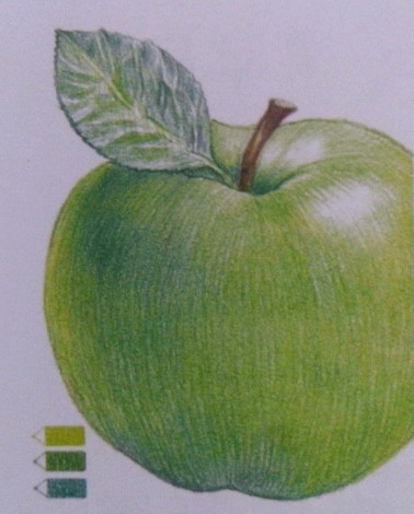 萌之物语.水果系列.教你画可爱绿苹果 第10步