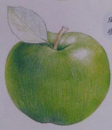 萌之物语.水果系列.教你画可爱绿苹果 第9步