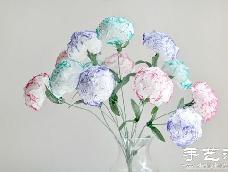 餐巾纸DIY康乃馨纸花的做法，非常漂亮。
