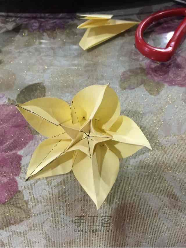 杨桃花的折纸过程（有点粗糙） 第34步