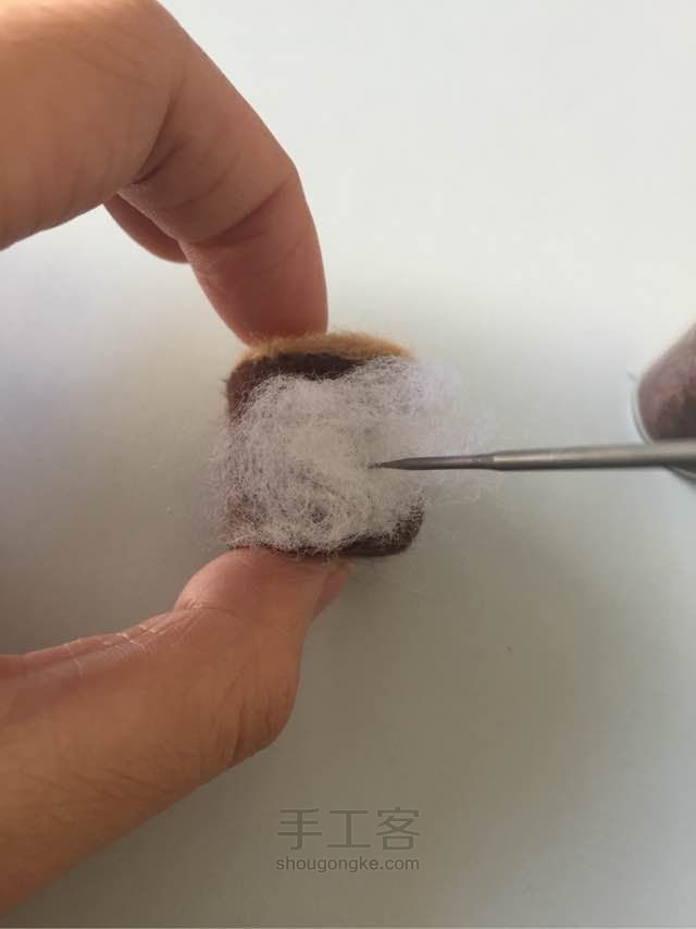   [ 成品可购 ] 羊毛毡戳戳乐小多肉花盆制作方法羊毛毡 第6步