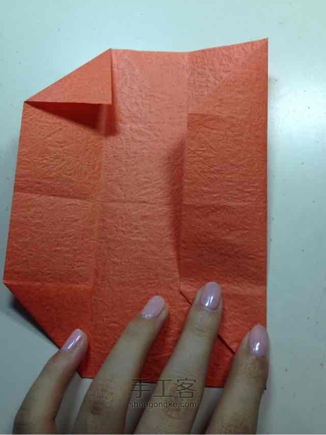 六边形彩色纸叠笔筒制作教程 第11步