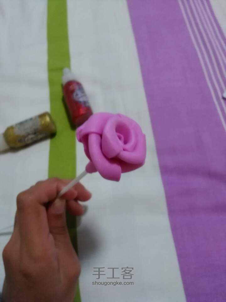 漂漂哒海绵纸玫瑰花～ 第12步