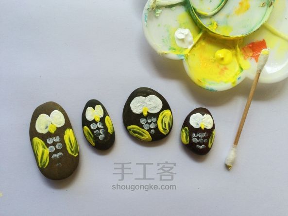 亲子手工-月夜猫头鹰装饰画 第6步