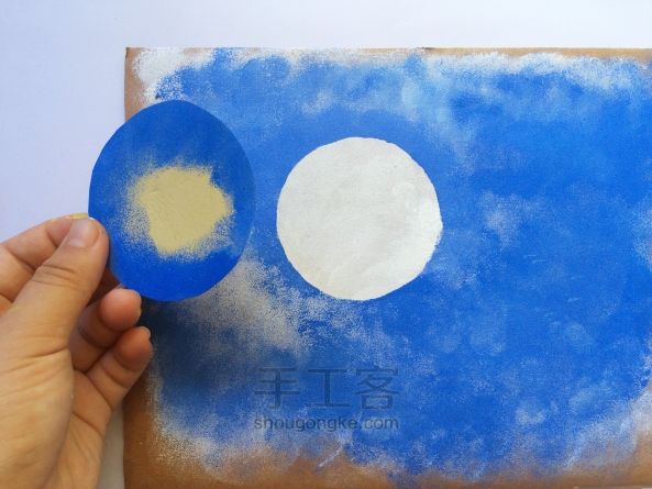 亲子手工-月夜猫头鹰装饰画 第4步