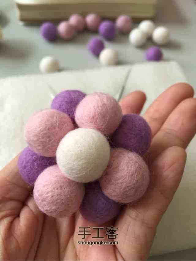 『成品可购』粉紫球球许愿树盆栽小树教程基础教程 第11步