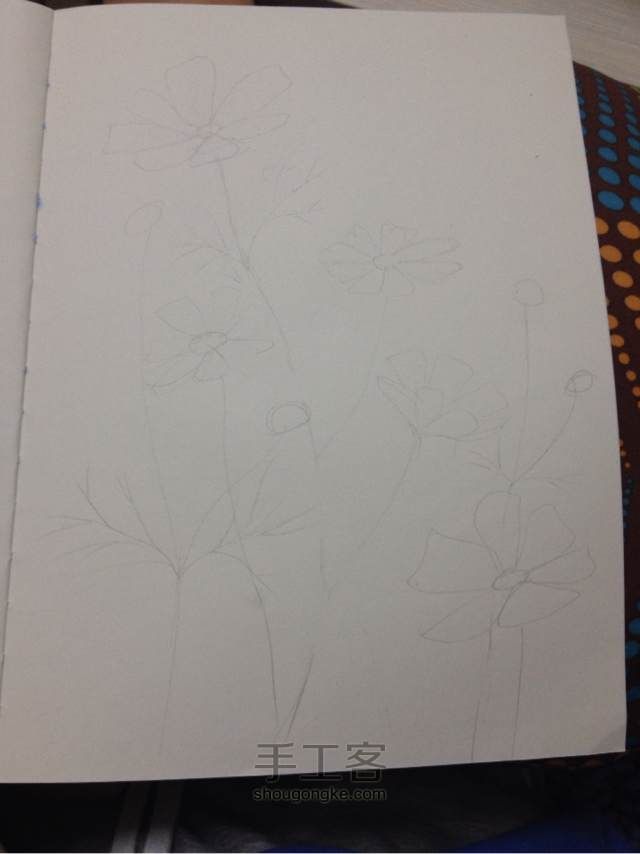 「植树节」一看就会。手绘小清新花朵 第1步