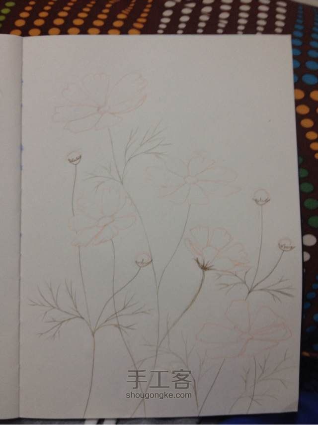 「植树节」一看就会。手绘小清新花朵 第2步