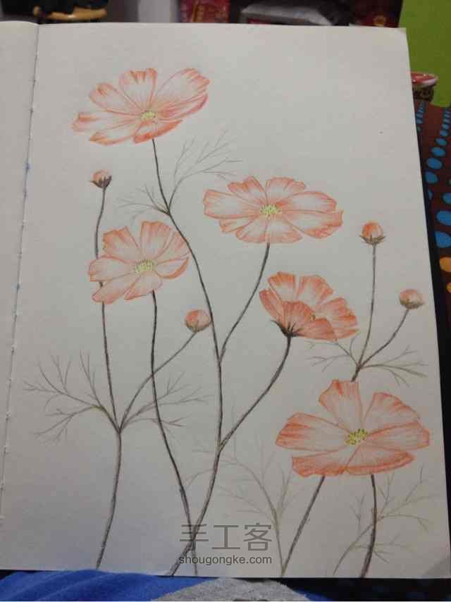 「植树节」一看就会。手绘小清新花朵 第7步