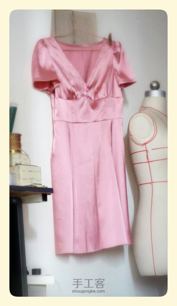 桃花朵朵~虾粉色连衣裙 第12步