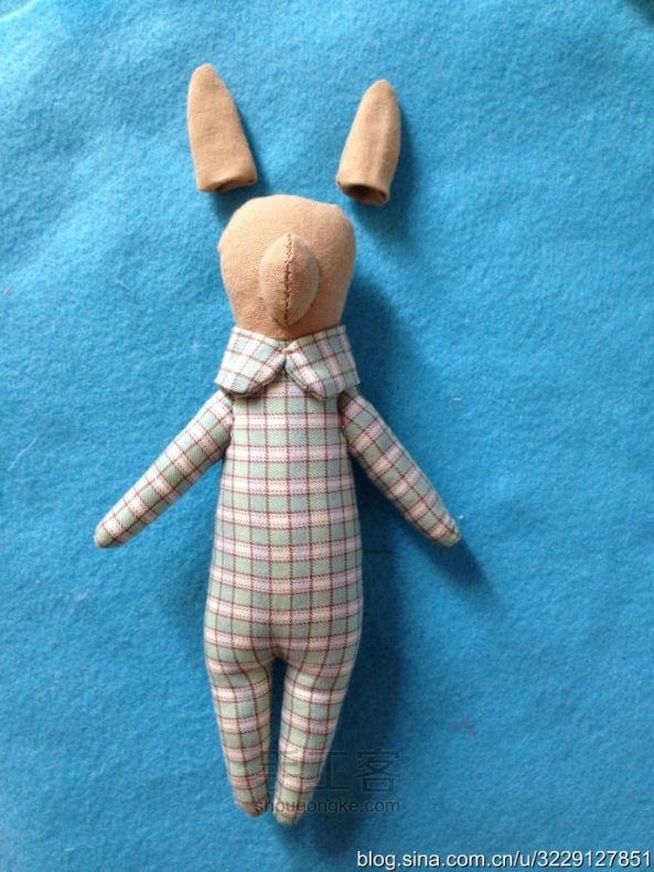 纯手缝布艺装饰玩偶 兔哥兔妹 （完整教程+图纸） 第31步