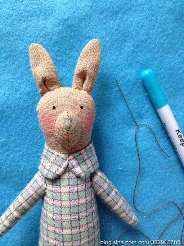 纯手缝布艺装饰玩偶 兔哥兔妹 （完整教程+图纸） 第39步