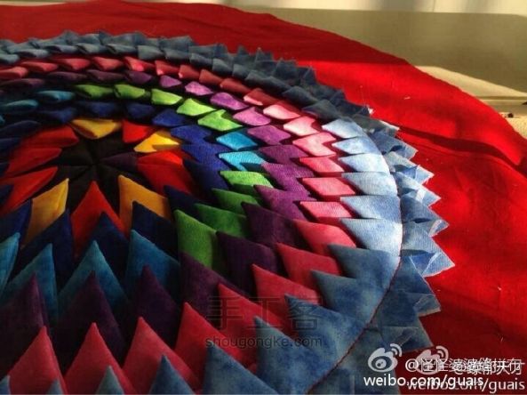 【翾臻拼布】彩虹渐变色蒲团（公益教程} 第13步