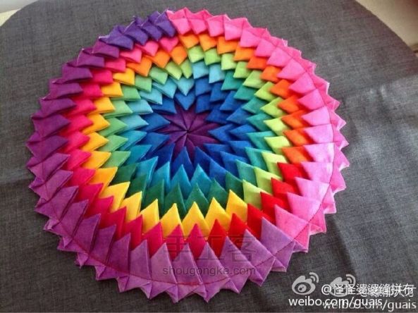 【翾臻拼布】彩虹渐变色蒲团（公益教程} 第8步