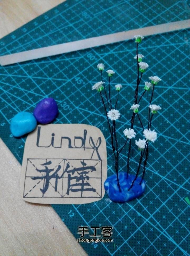 精美细致的蓝色妖姬花束教学【Lindy手作室·原创】 第58步