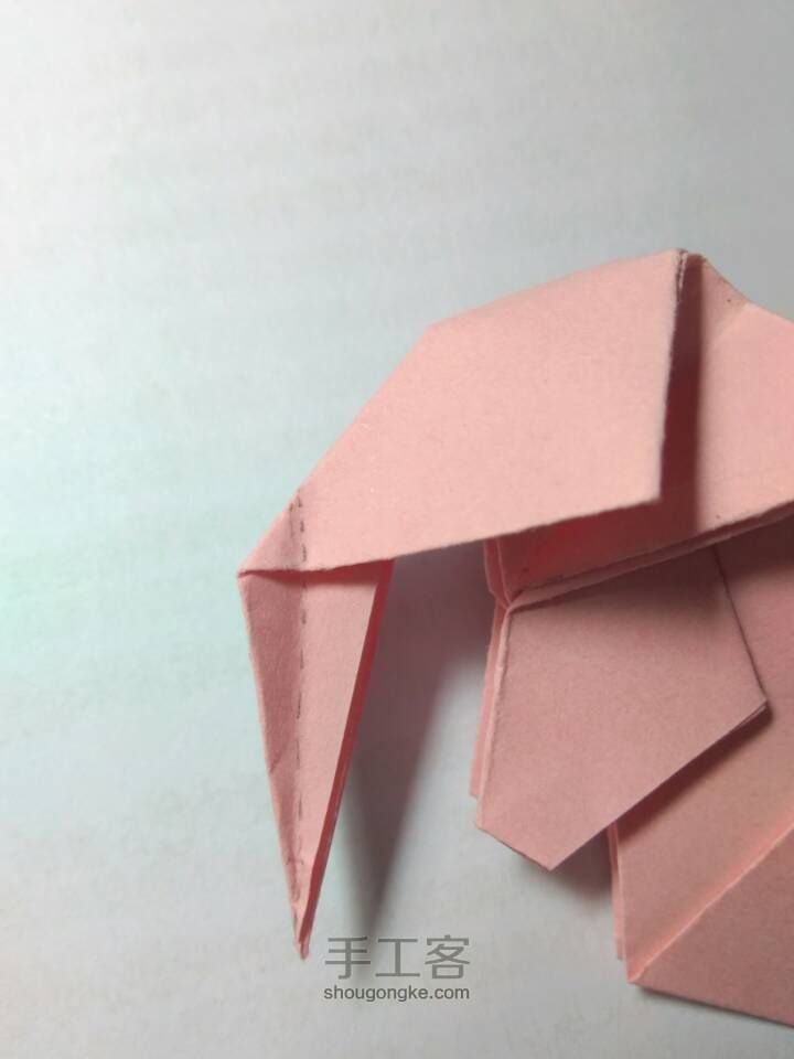 【原创教程】折纸大象，小粉象，萌萌哒！ 第25步