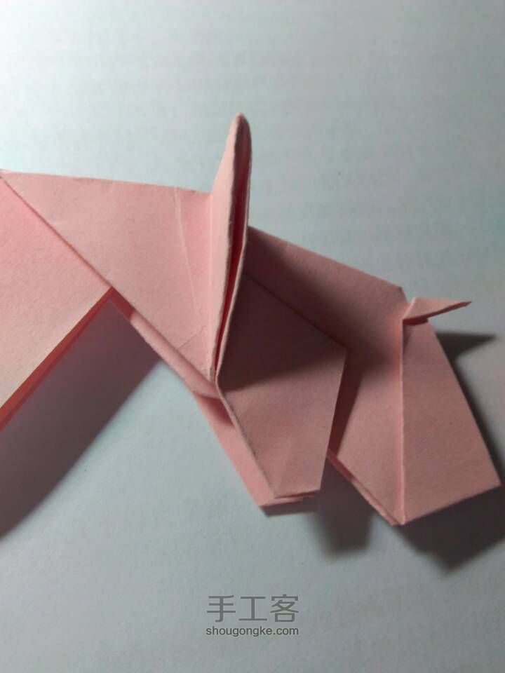 【原创教程】折纸大象，小粉象，萌萌哒！ 第19步