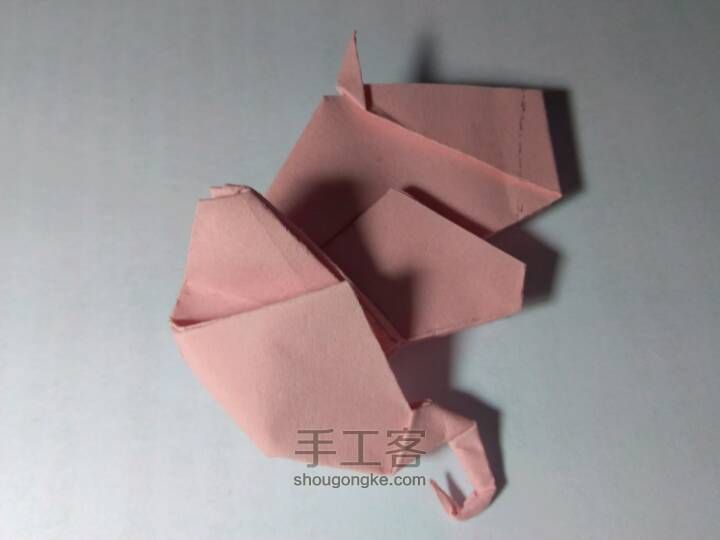 【原创教程】折纸大象，小粉象，萌萌哒！ 第28步
