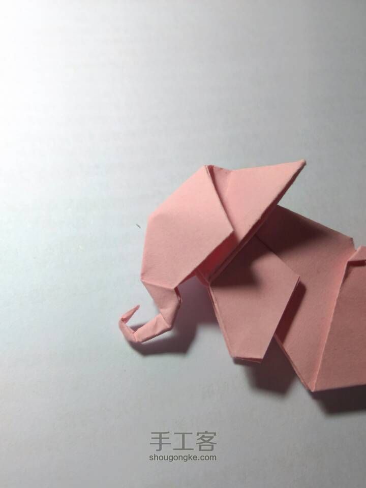 【原创教程】折纸大象，小粉象，萌萌哒！ 第26步