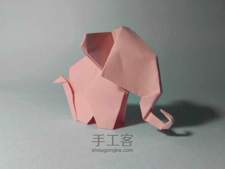 【原创教程】折纸大象，小粉象，萌萌哒！ 第32步