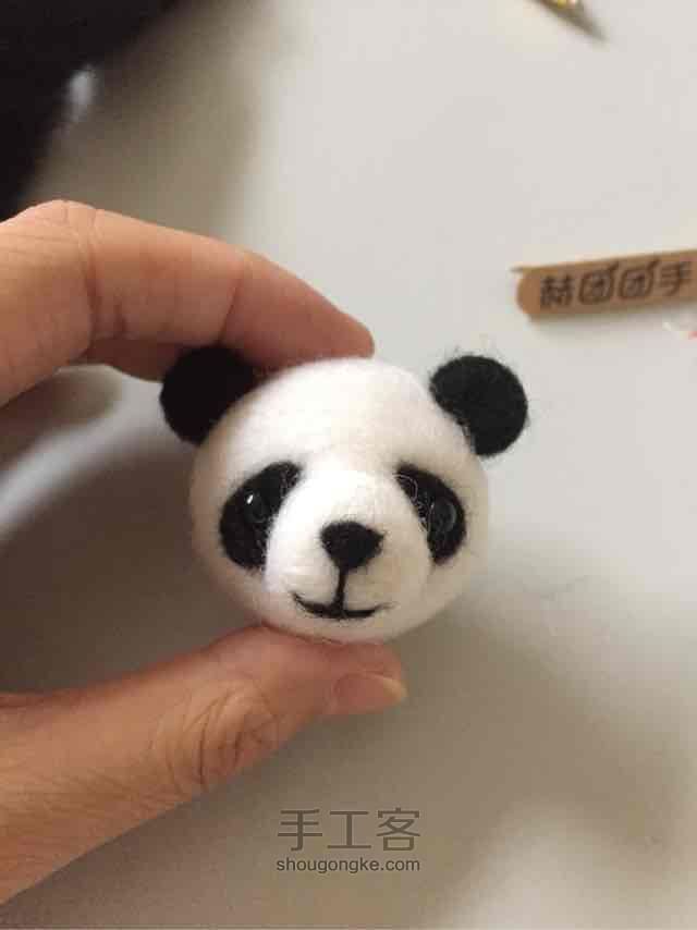 羊毛毡戳戳乐小熊猫羊毛毡基础 第9步
