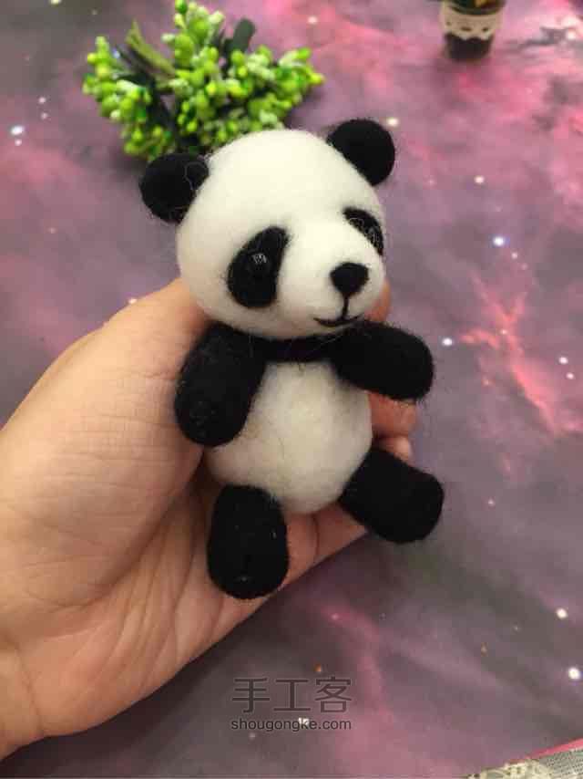 羊毛毡戳戳乐小熊猫羊毛毡基础 第17步