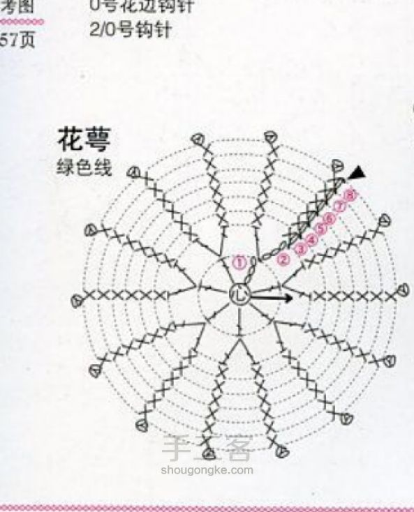 唯美钩编紫色花朵 第3步