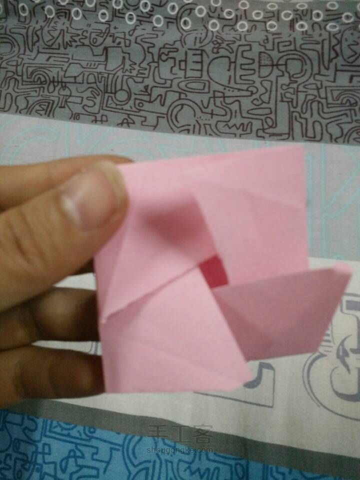 平面玫瑰 折纸教程 第8步