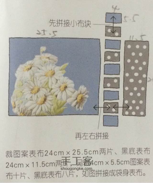 花花提袋（图解是转书上的） 第2步