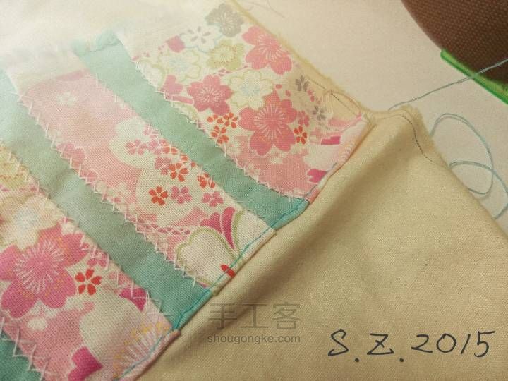 「春日与樱」拼布元素手提包☆季节的印象 第4步