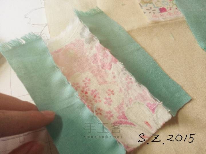「春日与樱」拼布元素手提包☆季节的印象 第2步