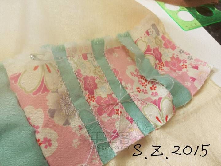「春日与樱」拼布元素手提包☆季节的印象 第3步