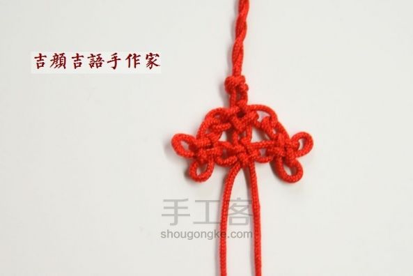 【编绳】夏日中国结手绳脚绳心中的花 第6步