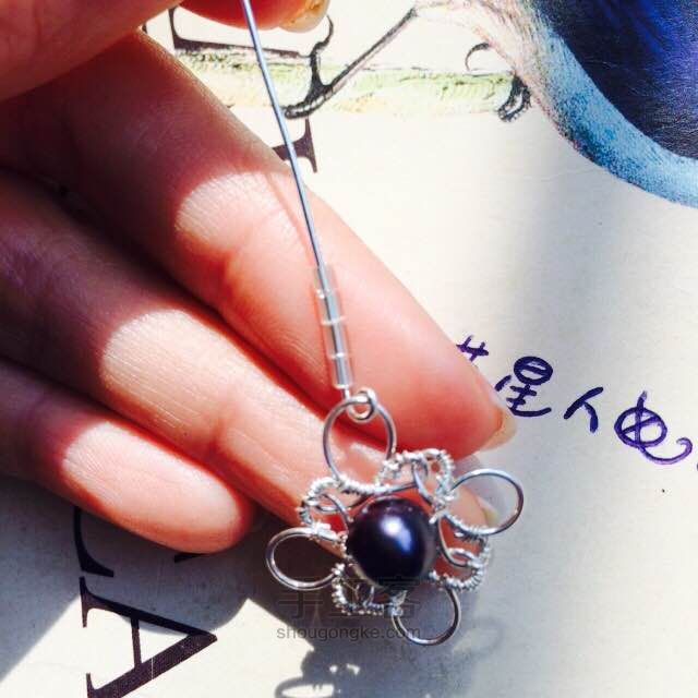 淡水黑珍珠耳环制作教程 第7步