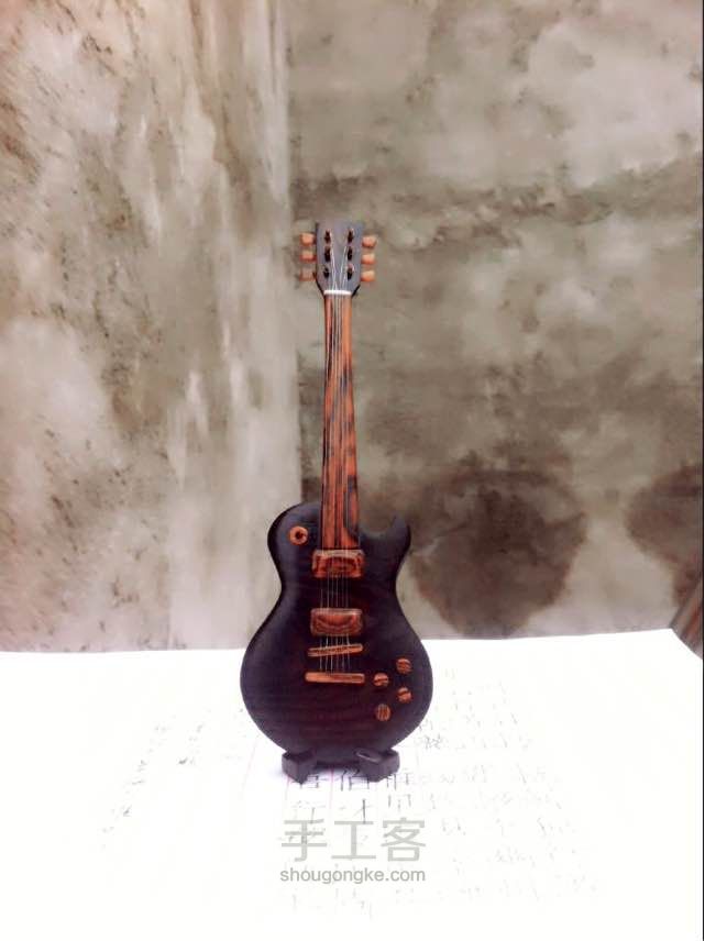 【荒岛】les pual 电吉他小模型制作教程 第22步