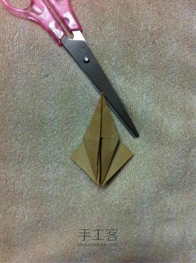 「折纸」装好运的纸鹤 第7步