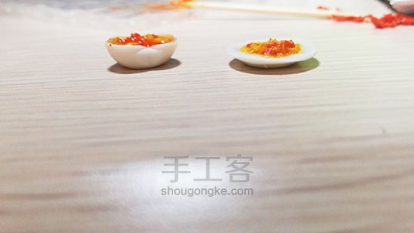 【秋水】粘土迷你食玩木须柿子好吧就是番茄炒蛋 第19步