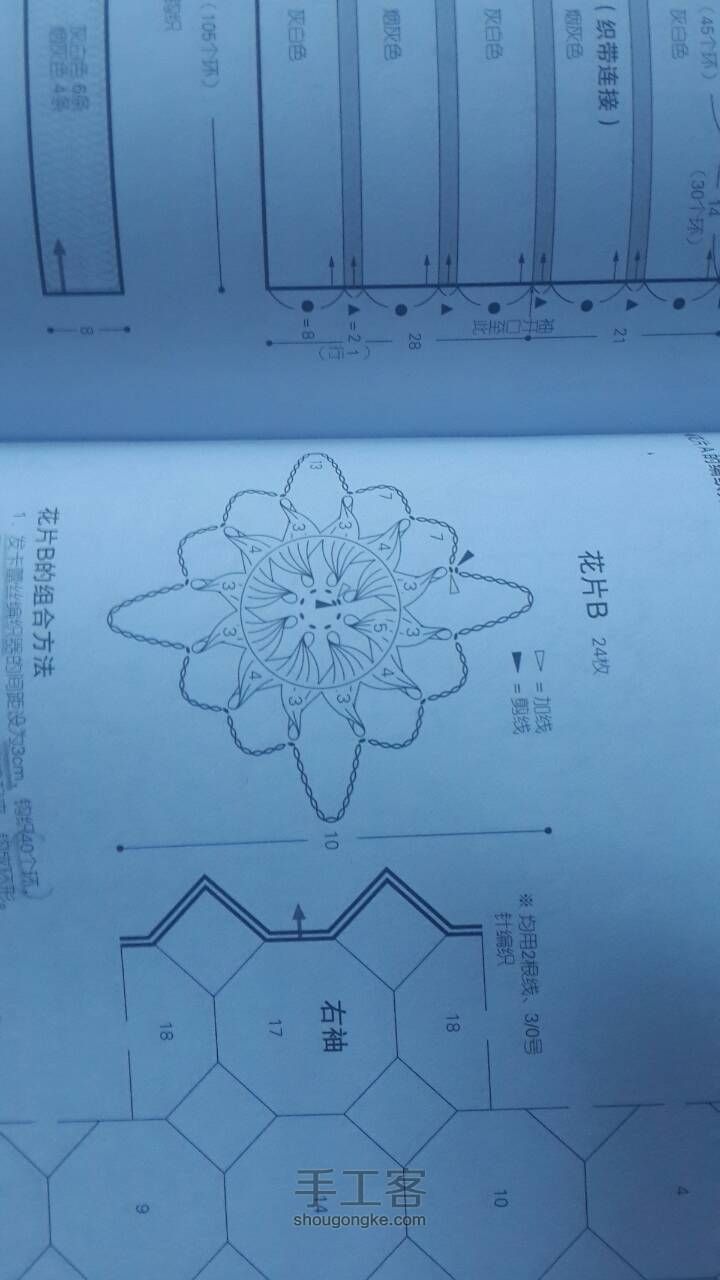 发卡蕾丝花片套头衫（仿毛线球） 第61步